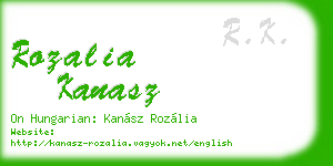 rozalia kanasz business card