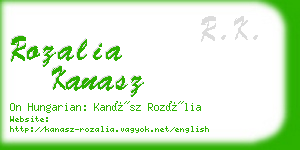 rozalia kanasz business card